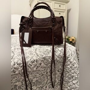 Balenciaga Dark Brown mini city Crossbody